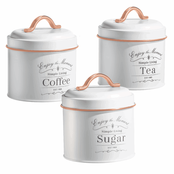 Herzberg HG-04432: 3-Delige Vintage Inbakerset - Wit + Roségoud sierrand