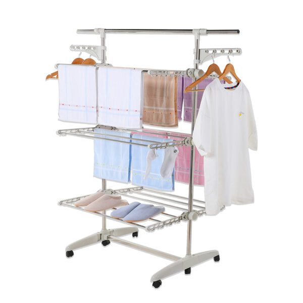 Herzberg 3-tier Kleding Wasserij Droogrek Wit
