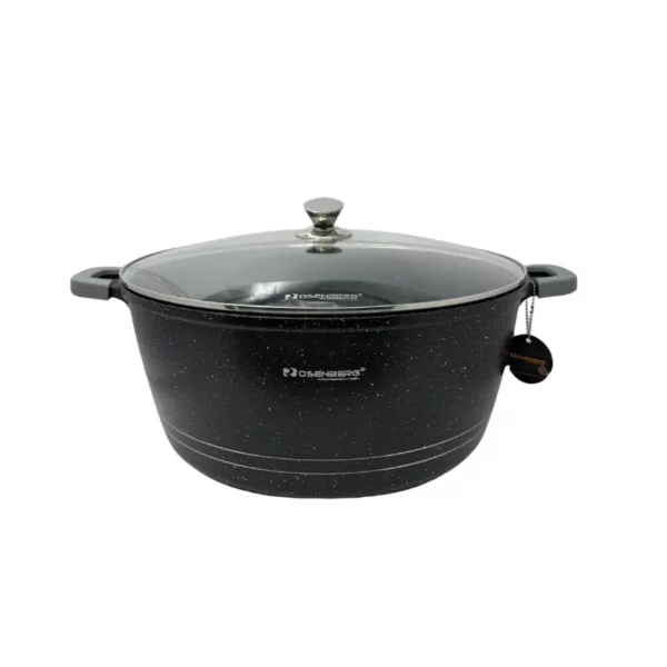 Rosenberg RB-36M2: Marmeren stoofpot met glazen deksel - 36cm