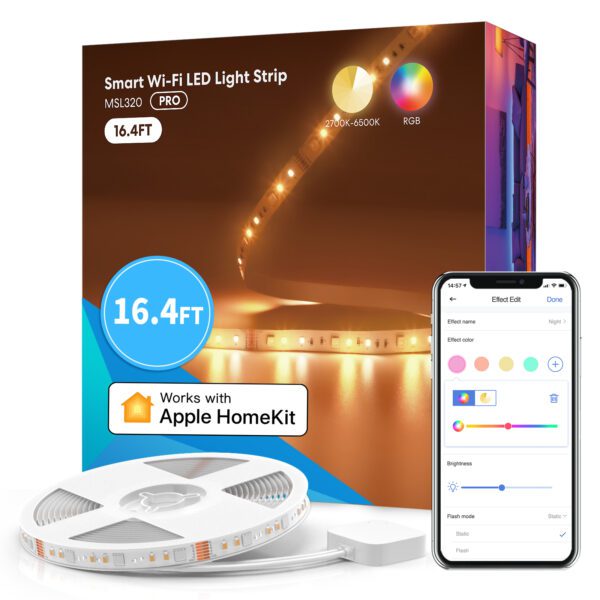 Slimme WiFi LED-strip with RGBWW (5 meter) HomeKit-versie