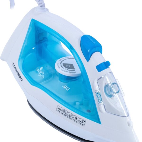 Tornado Steam Iron, 1800W, Teflon Soleplate, Anti-Calc, Anti-Drip